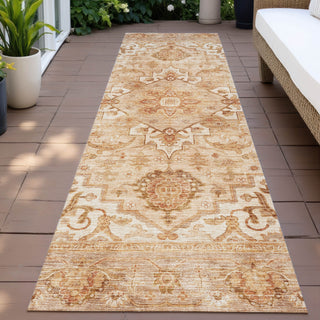 Piper Looms Chantille Global ACN2164 Copper Machine Washable Area Rug Runner Outdoor Lifestyle Image Feature