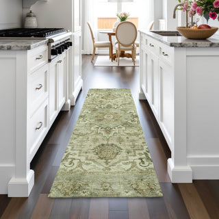 Piper Looms Chantille Global ACN2164 Sage Machine Washable Area Rug Runner Lifestyle Image Feature