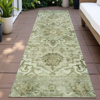Piper Looms Chantille Global ACN2164 Sage Machine Washable Area Rug Runner Outdoor Lifestyle Image Feature