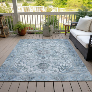 Piper Looms Chantille Global ACN2164 Sky Machine Washable Area Rug Outdoor Lifestyle Image Feature