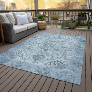 Piper Looms Chantille Global ACN2164 Sky Machine Washable Area Rug Outdoor Lifestyle Image Feature