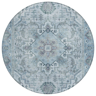 Piper Looms Chantille Global ACN2164 Sky Machine Washable Area Rug Round Main Image