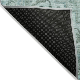 Piper Looms Chantille Global ACN2164 Teal Machine Washable Area Rug Backing Image