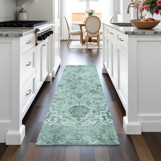 Piper Looms Chantille Global ACN2164 Teal Machine Washable Area Rug Runner Lifestyle Image Feature