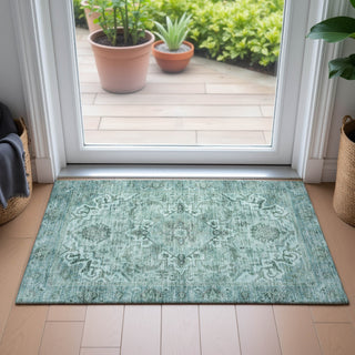 Piper Looms Chantille Global ACN2164 Teal Machine Washable Area Rug Scatter Lifestyle Image Feature