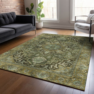 Piper Looms Chantille Global ACN2165 Olive Machine Washable Area Rug Lifestyle Image Feature