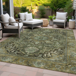 Piper Looms Chantille Global ACN2165 Olive Machine Washable Area Rug Outdoor Lifestyle Image Feature
