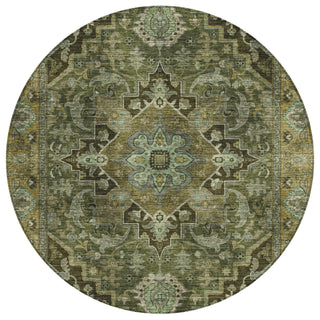 Piper Looms Chantille Global ACN2165 Olive Machine Washable Area Rug Round Main Image