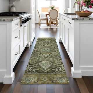 Piper Looms Chantille Global ACN2165 Olive Machine Washable Area Rug Runner Lifestyle Image Feature