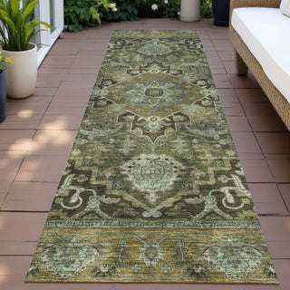 Piper Looms Chantille Global ACN2165 Olive Machine Washable Area Rug Runner Outdoor Lifestyle Image Feature