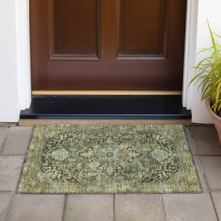 Piper Looms Chantille Global ACN2165 Olive Machine Washable Area Rug Scatter Outdoor Lifestyle Image Feature