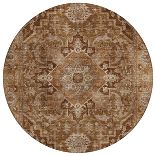Piper Looms Chantille Global ACN2165 Terracotta Machine Washable Area Rug Round Main Image
