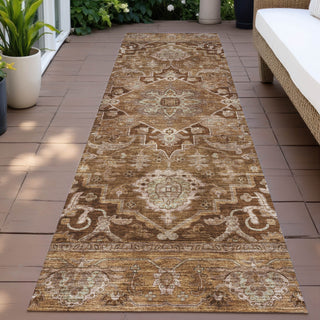 Piper Looms Chantille Global ACN2165 Terracotta Machine Washable Area Rug Runner Outdoor Lifestyle Image Feature