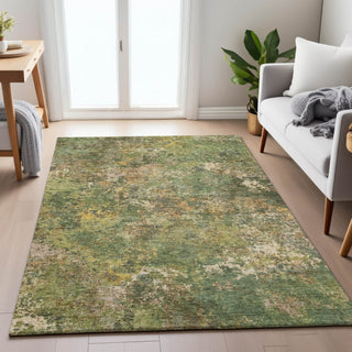 Piper Looms Chantille Abstract ACN2166 Aloe Machine Washable Area Rug Lifestyle Image Feature