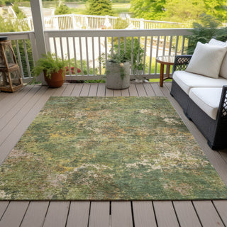 Piper Looms Chantille Abstract ACN2166 Aloe Machine Washable Area Rug Outdoor Lifestyle Image Feature