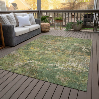 Piper Looms Chantille Abstract ACN2166 Aloe Machine Washable Area Rug Outdoor Lifestyle Image Feature