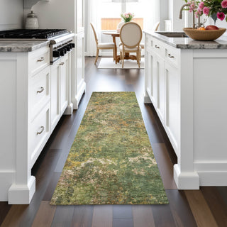 Piper Looms Chantille Abstract ACN2166 Aloe Machine Washable Area Rug Runner Lifestyle Image Feature
