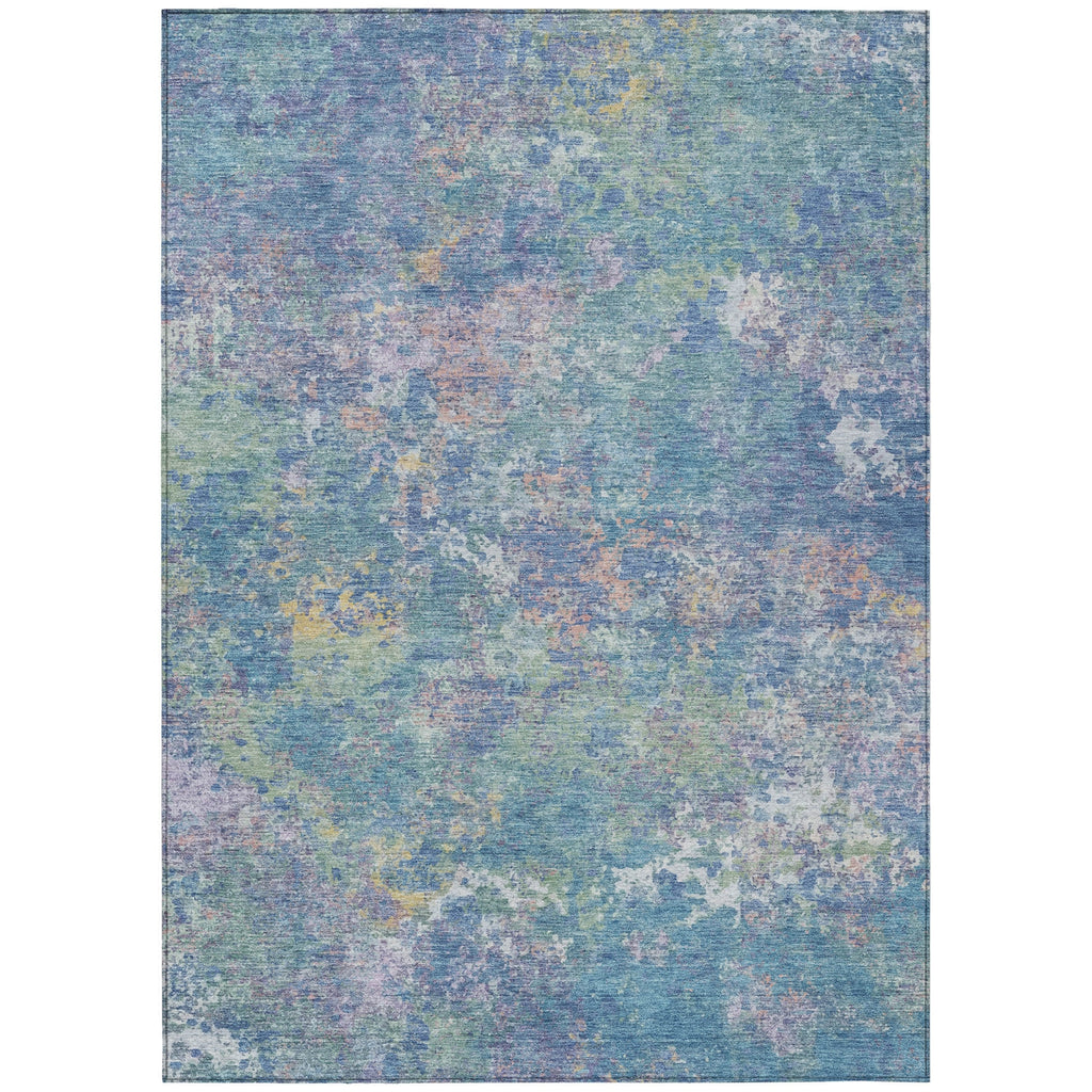 Piper Looms Chantille Abstract ACN2166 Aqua Machine Washable Area Rug main image