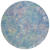 Piper Looms Chantille Abstract ACN2166 Aqua Machine Washable Area Rug Round Main Image