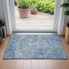 Piper Looms Chantille Abstract ACN2166 Aqua Machine Washable Area Rug Scatter Lifestyle Image Feature