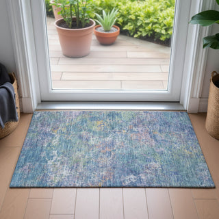 Piper Looms Chantille Abstract ACN2166 Aqua Machine Washable Area Rug Scatter Lifestyle Image Feature