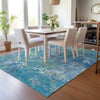 Piper Looms Chantille Abstract ACN2166 Blue Machine Washable Area Rug Lifestyle Image Feature