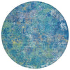 Piper Looms Chantille Abstract ACN2166 Blue Machine Washable Area Rug Round Main Image