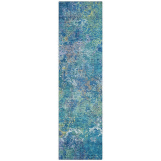 Piper Looms Chantille Abstract ACN2166 Blue Machine Washable Area Rug Runner Main Image