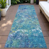 Piper Looms Chantille Abstract ACN2166 Blue Machine Washable Area Rug Runner Outdoor Lifestyle Image Feature