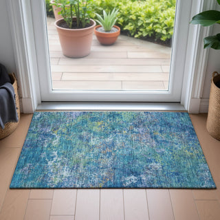 Piper Looms Chantille Abstract ACN2166 Blue Machine Washable Area Rug Scatter Lifestyle Image Feature