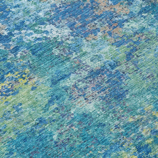 Piper Looms Chantille Abstract ACN2166 Blue Machine Washable Area Rug Swatch Image