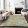 Piper Looms Chantille Abstract ACN2166 Green Machine Washable Area Rug Lifestyle Image Feature