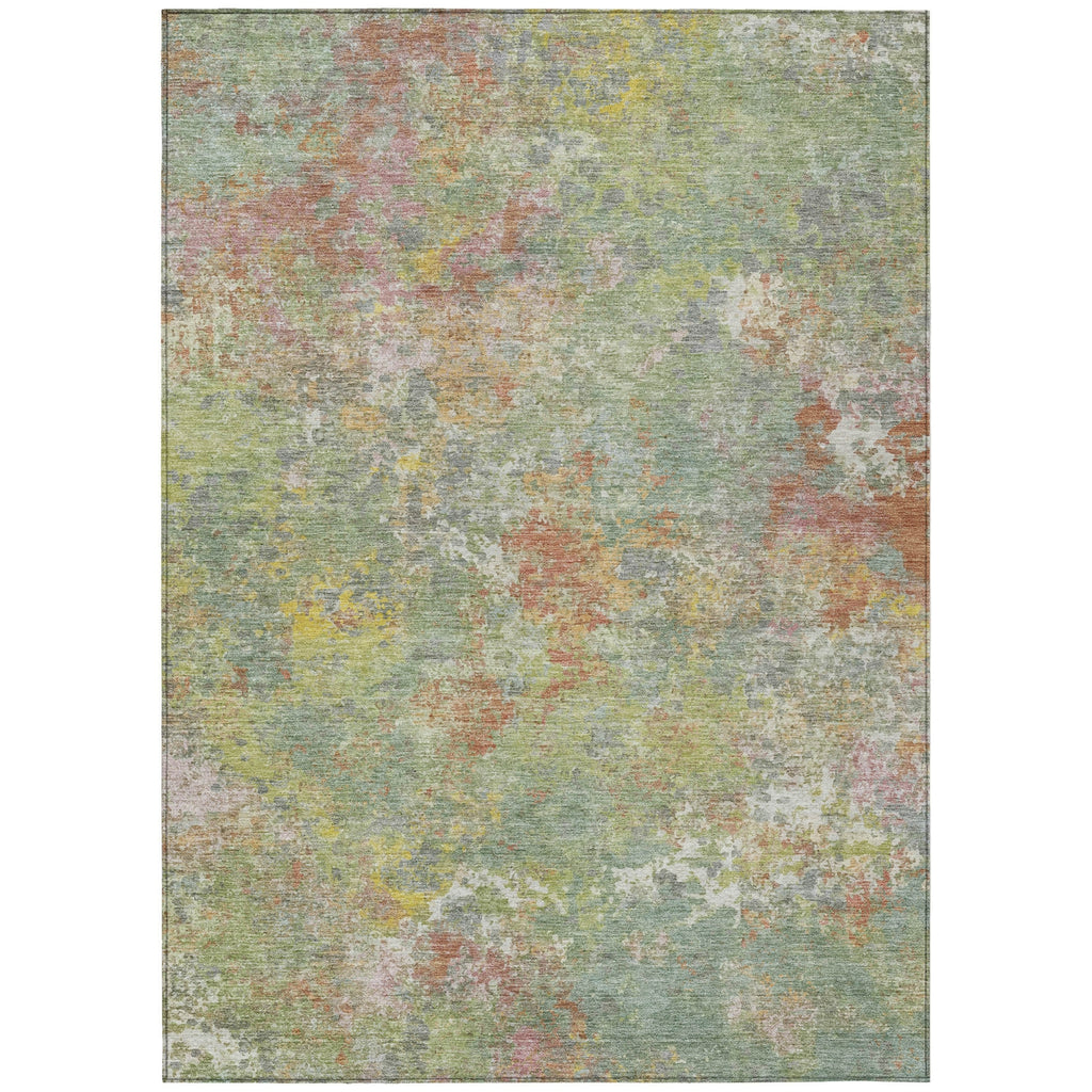 Piper Looms Chantille Abstract ACN2166 Green Machine Washable Area Rug main image