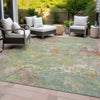 Piper Looms Chantille Abstract ACN2166 Green Machine Washable Area Rug Outdoor Lifestyle Image Feature