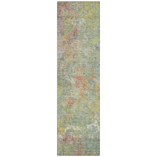Piper Looms Chantille Abstract ACN2166 Green Machine Washable Area Rug Runner Main Image