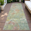 Piper Looms Chantille Abstract ACN2166 Green Machine Washable Area Rug Runner Outdoor Lifestyle Image Feature