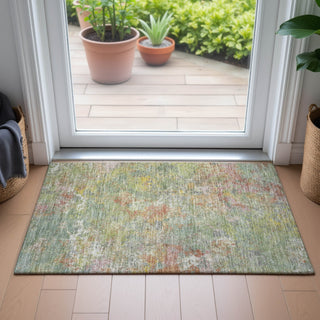 Piper Looms Chantille Abstract ACN2166 Green Machine Washable Area Rug Scatter Lifestyle Image Feature