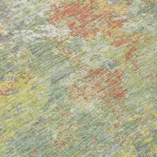 Piper Looms Chantille Abstract ACN2166 Green Machine Washable Area Rug Swatch Image