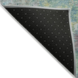 Piper Looms Chantille Abstract ACN2166 Teal Machine Washable Area Rug Backing Image