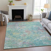 Piper Looms Chantille Abstract ACN2166 Teal Machine Washable Area Rug Lifestyle Image Feature