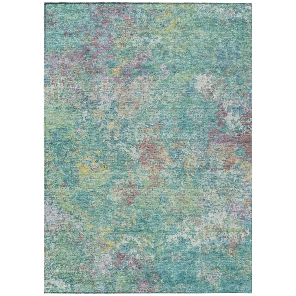 Piper Looms Chantille Abstract ACN2166 Teal Machine Washable Area Rug main image