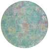 Piper Looms Chantille Abstract ACN2166 Teal Machine Washable Area Rug Round Main Image
