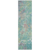Piper Looms Chantille Abstract ACN2166 Teal Machine Washable Area Rug Runner Main Image