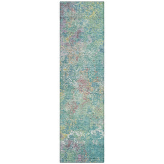 Piper Looms Chantille Abstract ACN2166 Teal Machine Washable Area Rug Runner Main Image