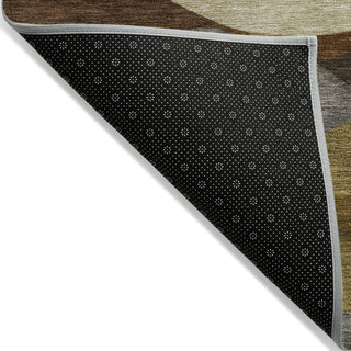 Piper Looms Chantille Geometric ACN2167 Brown Machine Washable Area Rug Backing Image