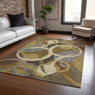 Piper Looms Chantille Geometric ACN2167 Brown Machine Washable Area Rug Lifestyle Image Feature