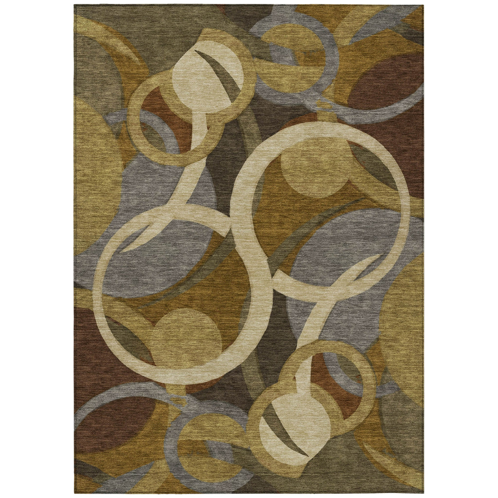 Piper Looms Chantille Geometric ACN2167 Brown Machine Washable Area Rug main image