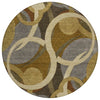 Piper Looms Chantille Geometric ACN2167 Brown Machine Washable Area Rug Round Main Image