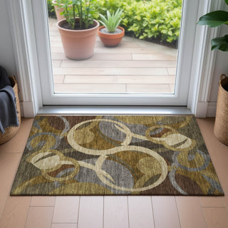 Piper Looms Chantille Geometric ACN2167 Brown Machine Washable Area Rug Scatter Lifestyle Image Feature