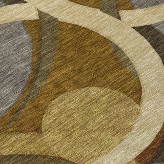 Piper Looms Chantille Geometric ACN2167 Brown Machine Washable Area Rug Swatch Image